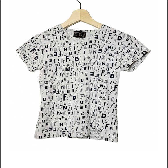 Fendi Tops - VINTAGE FENDI MONOGRAM BABY TEE